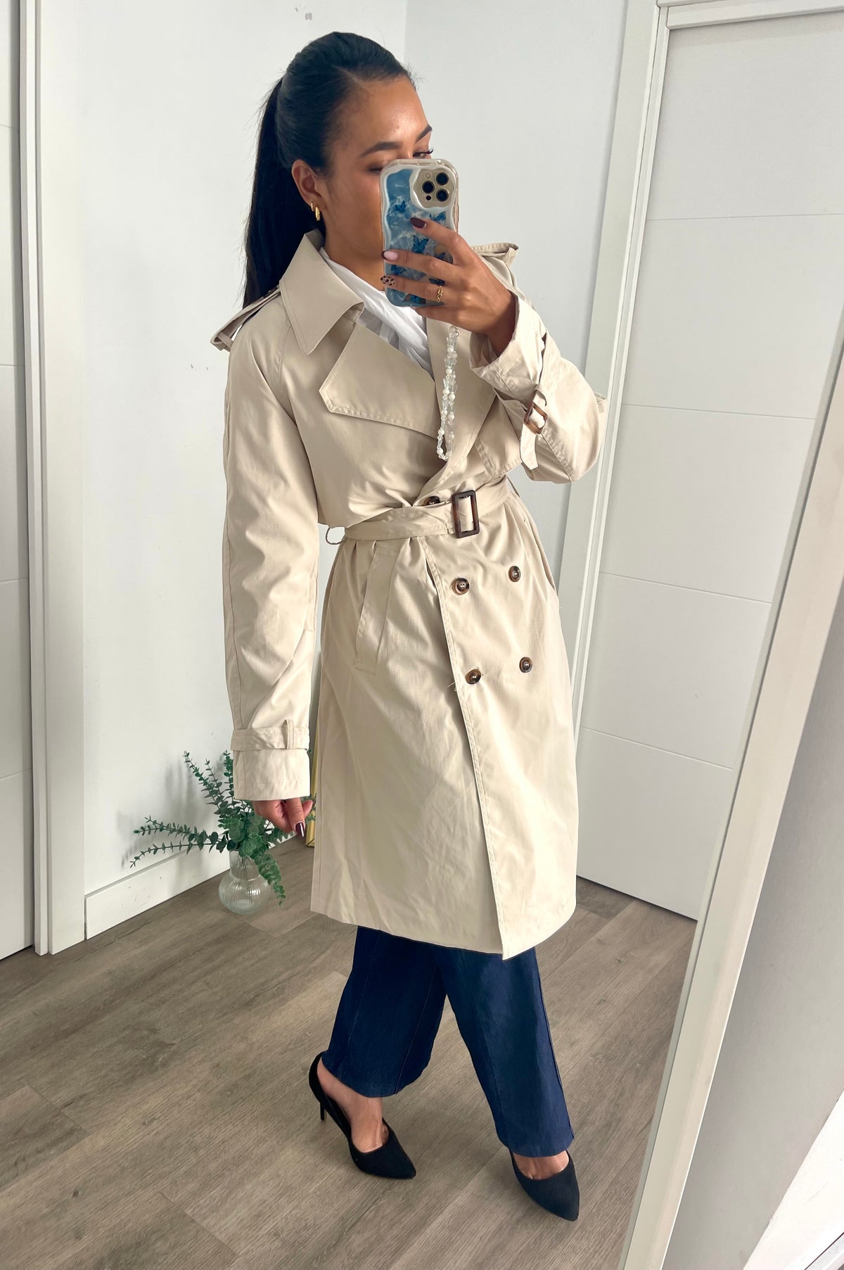 Gabardina Crema